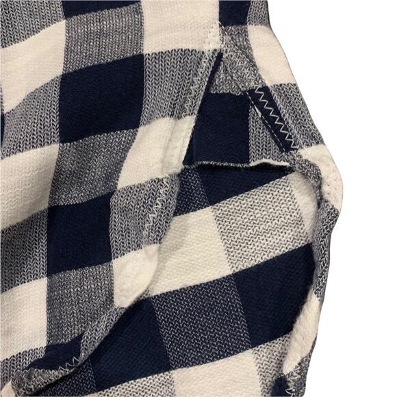 William Rast Womens long sleeve navy blue white check plaid top XS - Picture 3 of 5